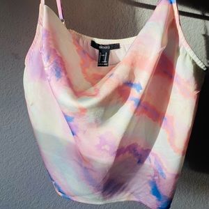 Forever 21 Multi-Color Silk Draped Tank